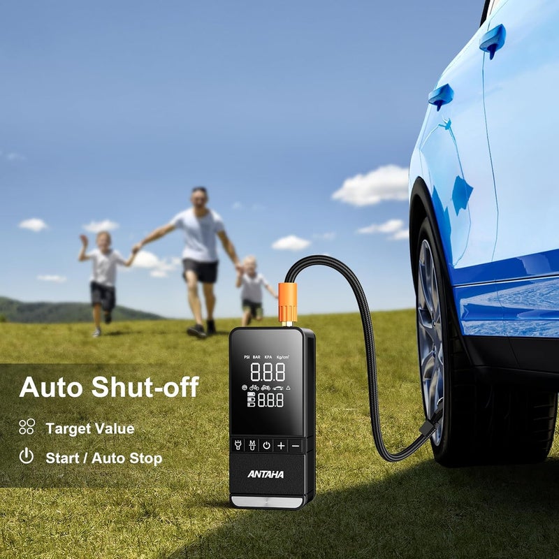 Antaha Tire Inflator Portable Air Compressor, 150 PSI Smart Air Pump for Car Tires with Digital Pressure Gauge, Tires Pump for Cars, Motorcycles, Bikes, Balls, Mini Bike Pump & Car Accessories - Image 5